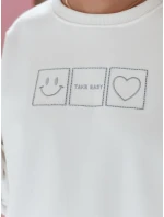 Dámská oversize mikina s výšivkou bílá Dstreet model 21989240 - FashionStreet