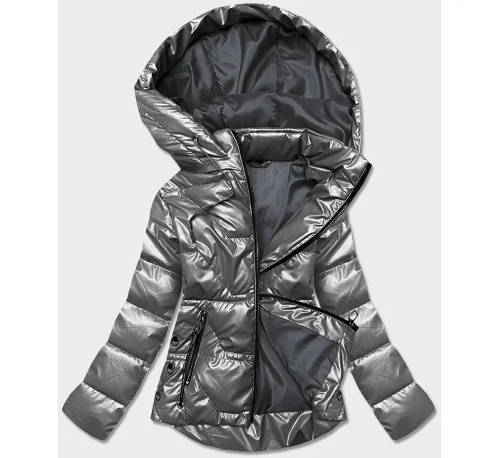 Šedá dámská bunda s kapucí model 17099085 - S'WEST