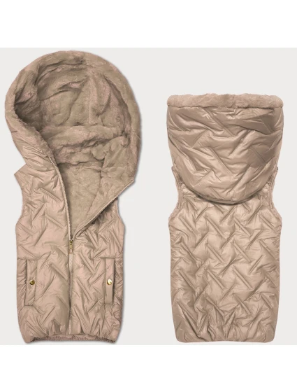 Dámska kožušinová vesta S'West vo farbe Dirty Pink (B8252-51051)