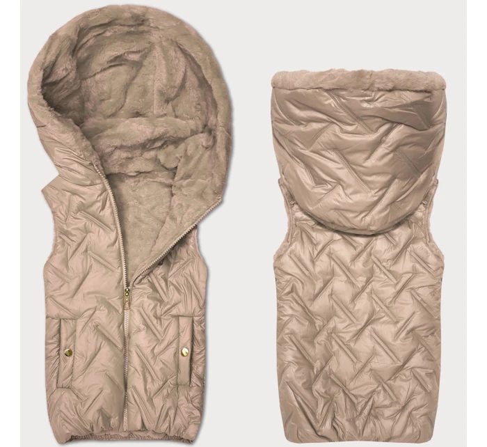 Dámska kožušinová vesta S'West vo farbe Dirty Pink (B8252-51051)