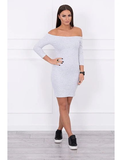 Pruhované model 18742802 šaty světle šedé - K-Fashion