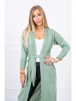 Svetr dlouhý svetr model 18748009 v pase tmavě mátový - K-Fashion