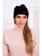 Fleecová čepice černá model 18751561 - K-Fashion Fleecová čepice černá model 18751561 - K-Fashion