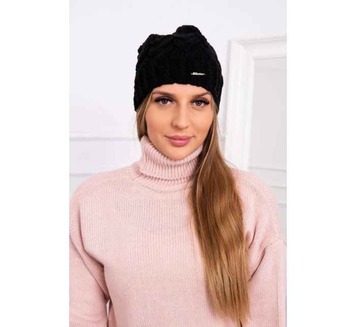 Fleecová čepice černá model 18751561 - K-Fashion Fleecová čepice černá model 18751561 - K-Fashion