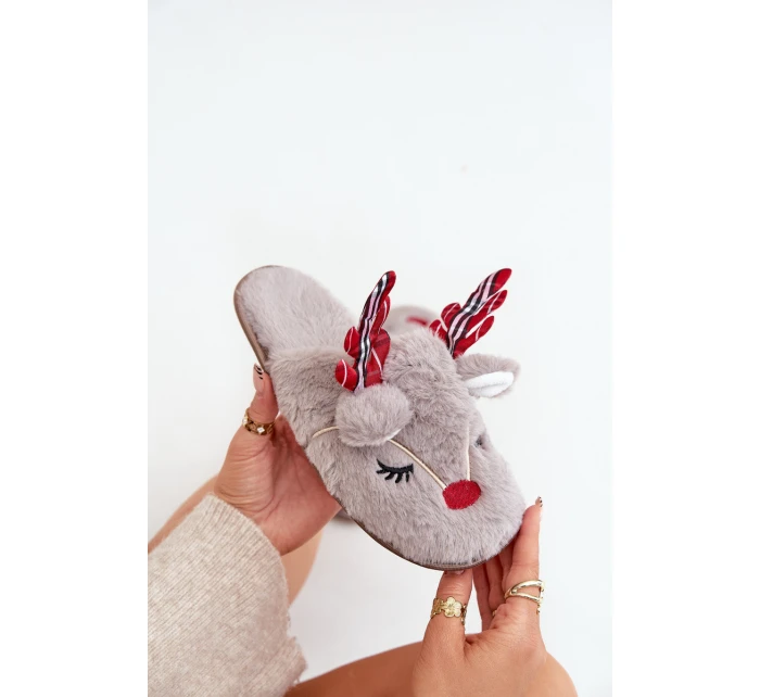 Vánoční Pantofle S Tmavě Béžové model 21680779 - Boto Vánoční Pantofle S Tmavě Béžové model 21680779 - Boto