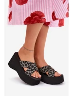 Dámské Klapky Na Klínu A Platformě Leopardí Černé model 21688200 - Boto