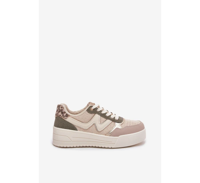 Dámské Tenisky Na Platformě Leopardí Béžové model 21702047 - Boto Dámské Tenisky Na Platformě Leopardí Béžové model 21702047 - Boto