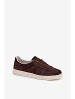 Sneakersy z veluru model 22044835 Čokoládové - VINCEZA
