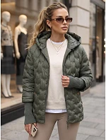 Kurtka damska pikowana z kapturem zielona model 22341112 - FashionStreet