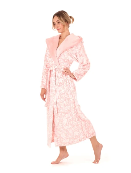 Dámsky župan Flora s kapucňou 3956 3053 Patterned Pink Pearl - Vestis Dámsky župan Flora s kapucňou 3956 3053 Patterned Pink Pearl - Vestis