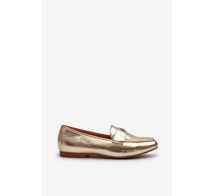 Dámské mokasíny na ploché podrážce zlaté model 21653969 - EVENTO