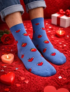 PERFECT MAN-CASUAL Valentínske vzorované ponožky