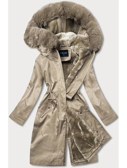 Dámska zimná bunda Teddy beige (b537-46)