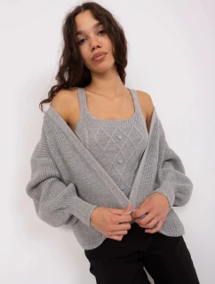 Šedý dámský dvoudílný komplet top a svetr model 21469338 - Factory Price