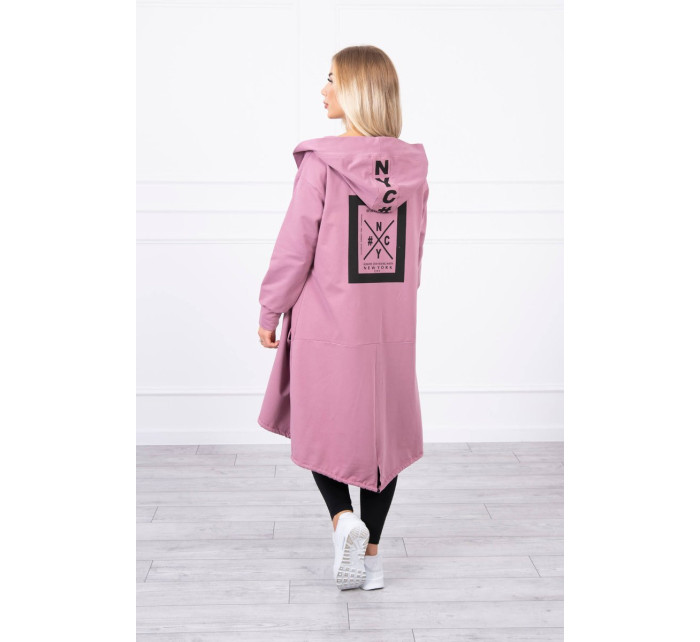Tmavo ružová bunda oversize s kapucňou