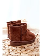 Dziecięce Ocieplane Botki Śniegowce Brązowe Gooby