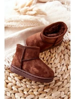 Dziecięce Ocieplane Botki Śniegowce Brązowe Gooby