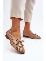 Dámské lodičky s mašlí v béžové barvě model 21651889 - Boto