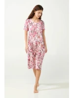 Kvetinová nočná košeľa 21047 ružová - Vamp