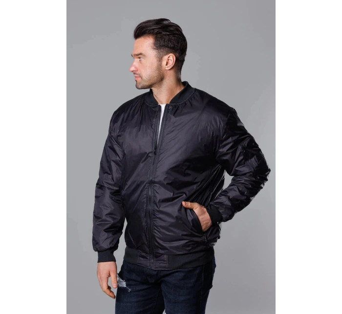 Čierno-červená pánska bunda bomber (AK95-1A) -Goodlooking