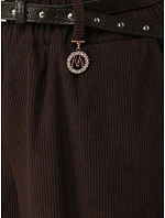 Spodnie damskie bawełniane z paskiem  model 22394767 - FashionStreet