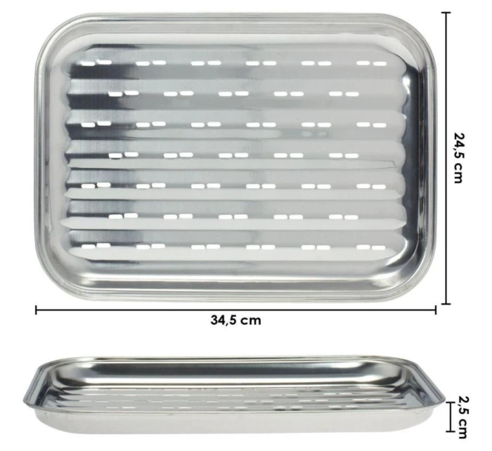Grilovacia doska 34x24CM z nehrdzavejúcej ocele