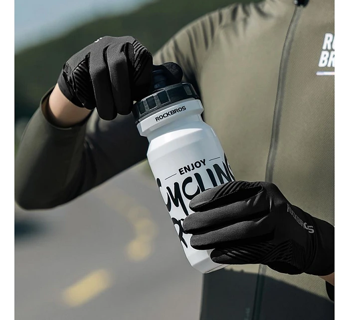 Cyklistické rukavice Rockbros jar/leto/jeseň, plné, veľkosť: L - čierne