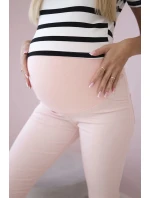 Tehotenské nohavice, farebné džínsy púdrovo ružové