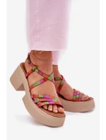 Skórzane Sandały Damskie Maciejka 06990-39 Multikolor