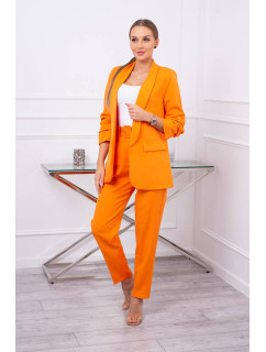 Elegantná súprava saka a nohavíc v oranžovej farbe