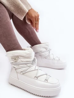 Dámské sněhule na platformě se šněrováním, bílý Fleure