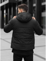 Pánská prošívaná zimní bunda s kapucí černá Dstreet model 21995387 - FashionStreet