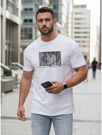Tshirt męski z nadrukiem biały model 22136453 - FashionStreet