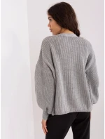 Dvojdielna súprava top + sveter sivá (8019)