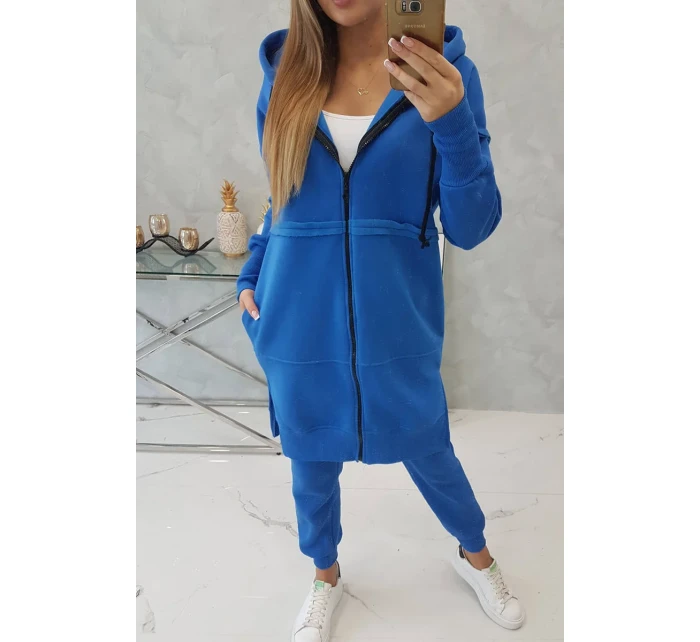 Hrejivá súprava s dlhou mikinou nevädzovo modrá