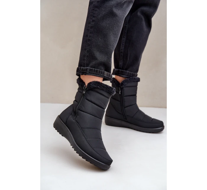 Dámské Sněhule Na Zip S Kožíškem Černé model 21675452 - EVENTO Dámské Sněhule Na Zip S Kožíškem Černé model 21675452 - EVENTO