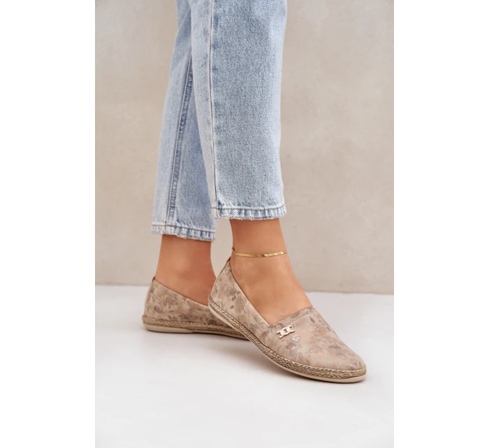 Elegantní Velurové Espadrilky S Dámské Béžové model 21684047 - Zazoo