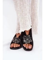 Dámské Sandály Na Plochém Podpatku S Ozdobou model 21691567 Černé - S.Barski