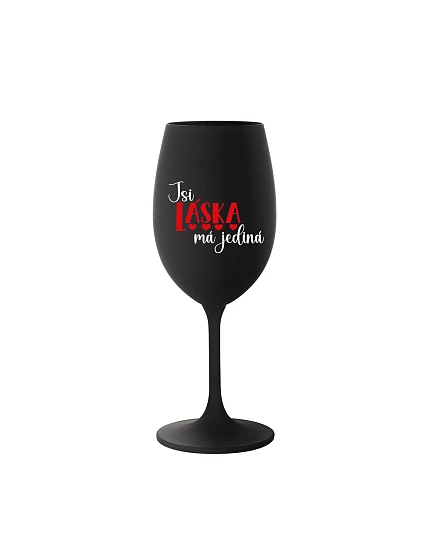 YOU ARE MY LOVE - čierny pohár na víno 350 ml