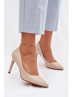 Eko kožené lodičky model 22100632 Světle béžové - SERGIO LEONE