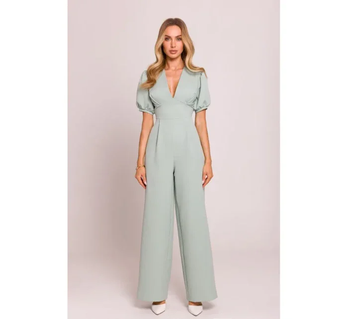 model 20970734 Kombinéza s puff rukávy mátová - Moe