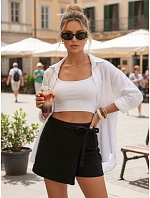 Dámska džínsová sukňa-šortky čierna FashionStreet SY0494