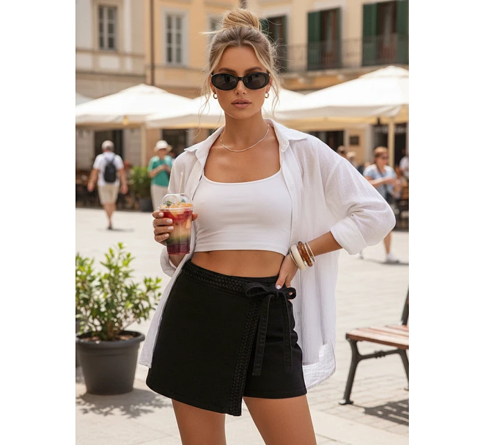 Dámska džínsová sukňa-šortky čierna FashionStreet SY0494