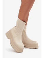 Boty Na Masivní Platformě Eko Kůže Béžové model 21706981 - Boto