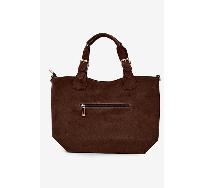 Hnědá kabelka z imitace semiše Clarette