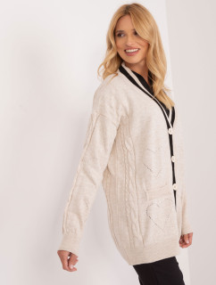 Svetlý béžový pletený dámsky sveter