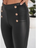 Dámské legíny z ekokůže s knoflíky černé Dstreet model 21991600 - FashionStreet