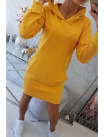Šaty s kapucí hořčicové