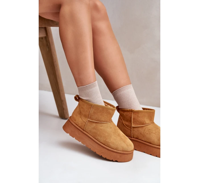 Nízké dámské sněhule na platformě s podšívkou Camel model 21673113 - EVENTO