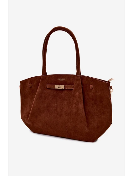 Shopper kabelka z imitace semiše Camel Nellia